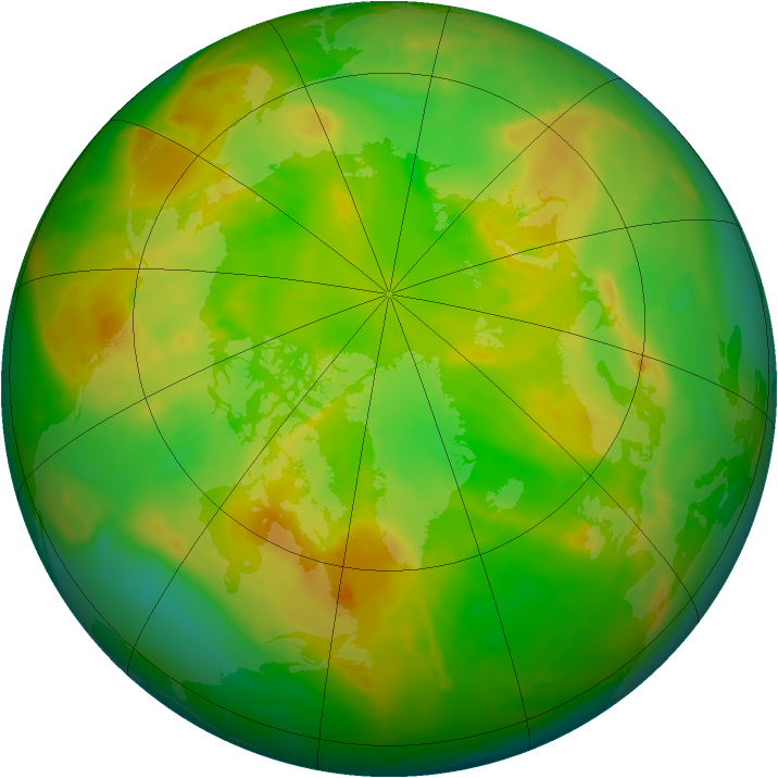 Arctic ozone map for 13 June 2010